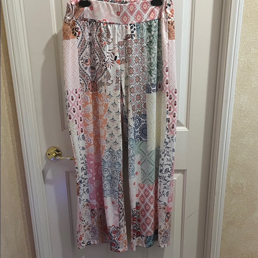 Women's Patchwork Wide Leg Pants - image 1